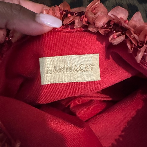 NEW Nanncay Mazzy Embellished Tulle Clutch Pink - Picture 11 of 12